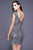 Shail K - 21197 Fitted Sequined Cocktail Dress In Gray