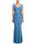 Adrianna Papell - 81895580 Jeweled Waist Tiered Chiffon Formal Dress in Blue