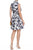 Taylor - High Collar A-Line Dress 8175M in Blue and White