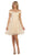 May Queen - MQ1565 Off Shoulder Beaded Tulle Cocktail Dress In Nude and Yellow