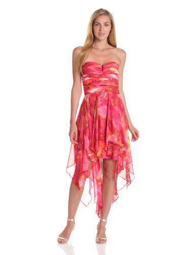 Hailey - 231M42270 Ruched Strapless Ruffled High Low Dress in Pink