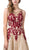 Dancing Queen - 2675 Two Tone Embroidered A-line Dress In Gold and Red