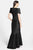 Daymor Couture - 1033 Taffeta Trumpet Gown with Faux Wrap Jacket in Black