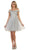 May Queen - MQ1565 Off Shoulder Beaded Tulle Cocktail Dress In Silver