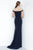 Jovani - 67380 Off-shoulder Long Trumpet Dress In Blue and Black