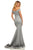 Sherri Hill - 52825 Off The Shoulder Fitted Glitter Evening Dress In Silver