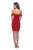 La Femme - 28193 Off-Shoulder Jersey Sheath Dress In Red