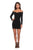 La Femme - 28212 Long Sleeve Fitted Short Dress In Black