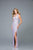 Scala - 48933 Sequined Scalloped V-neck Sheath Dress In Purple and Silver