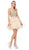 Dancing Queen - 3000 Gold Lace Overlay and Tulle A Line Cocktail Dress In Nude