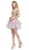 Dancing Queen - 3000 Gold Lace Overlay and Tulle A Line Cocktail Dress In Pink