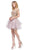 Dancing Queen Gold Lace Overlay and Tulle A Line Cocktail Dress 3000 in Pink