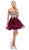 Dancing Queen - 3000 Gold Lace Overlay and Tulle A Line Cocktail Dress In Red