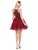 Dancing Queen - 3004 Illusion Halter Jeweled Homecoming Dress in Red