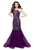 Primavera - 3004 Bejeweled Halter Mermaid Dress in Purple