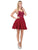Dancing Queen - 3005 Scallop-Detailed Strapless Homecoming Dress in Red