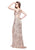 Primavera - 3006 Strappy Embellished Evening Gown  in Neutral