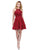 Dancing Queen - 3008 High Halter Embroidered Lace Homecoming Dress in Red