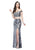 Primavera - 3008 Two Piece Embellished Sheath Dress in Silver
