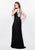 Primavera Couture - 3010 Sequin Embellished V Neck Gown in Black