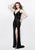 Primavera Couture - 3010 Sequin Embellished V Neck Gown in Black
