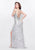 Primavera Couture - 3010 Sequin Embellished V Neck Gown in White