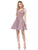 Dancing Queen - 3011 Plunging V-Neck Lace Bodice Homecoming Dress in Pink