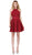Dancing Queen - 3013 Halter Style Sleeveless Chiffon Cocktail Dress In Red
