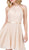 Dancing Queen - 3013 Halter Style Sleeveless Chiffon Cocktail Dress In Nude