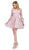 Dancing Queen - 3015 Beaded Lace Long Sleeve A-line Homecoming Dress In Pink