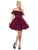 Dancing Queen - 3016 Ruffled Off-Shoulder A-Line Homecoming Dress in Red
