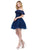 Dancing Queen - 3016 Ruffled Off-Shoulder A-Line Homecoming Dress in Blue
