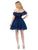 Dancing Queen - 3016 Ruffled Off-Shoulder A-Line Homecoming Dress in Blue