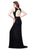 Primavera - 3016 Embellished Halter Dress in Black