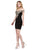 Dancing Queen - 3017 Off-Shoulder Appliqued Homecoming Dress in Black and Gold