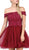 Dancing Queen Embellished Off-Shoulder A-line Homecoming Dress 3018 - 1 pc Burgundy In Size XS Available in Red