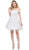 Dancing Queen - 3018 Embellished Off-Shoulder A-line Homecoming Dress In White