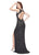 Primavera - 3018 Beaded Halter Sheath Dress in Gray
