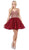 Dancing Queen - 3021 Bedazzled V-neck A-line Homecoming Dress