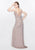 Primavera - 3021 Embellished V-neck Sheath Dress in Brown