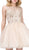 Dancing Queen - 3023 Embellished Scoop A-line Homecoming Dress in Neutral