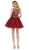 Dancing Queen - 3023 Embellished Scoop A-line Homecoming Dress in Red