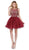 Dancing Queen - 3023 Embellished Scoop A-line Homecoming Dress in Red