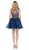 Dancing Queen - 3023 Embellished Scoop A-line Homecoming Dress in Blue