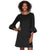 Nina Leonard - L6832B Balloon Hem Quarter Length Sleeve Shift Dress In Black