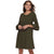 Nina Leonard - L6832B Balloon Hem Quarter Length Sleeve Shift Dress In Green
