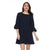 Nina Leonard - L6832B Balloon Hem Quarter Length Sleeve Shift Dress In Blue