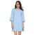 Nina Leonard - L6832B Balloon Hem Quarter Length Sleeve Shift Dress In Blue