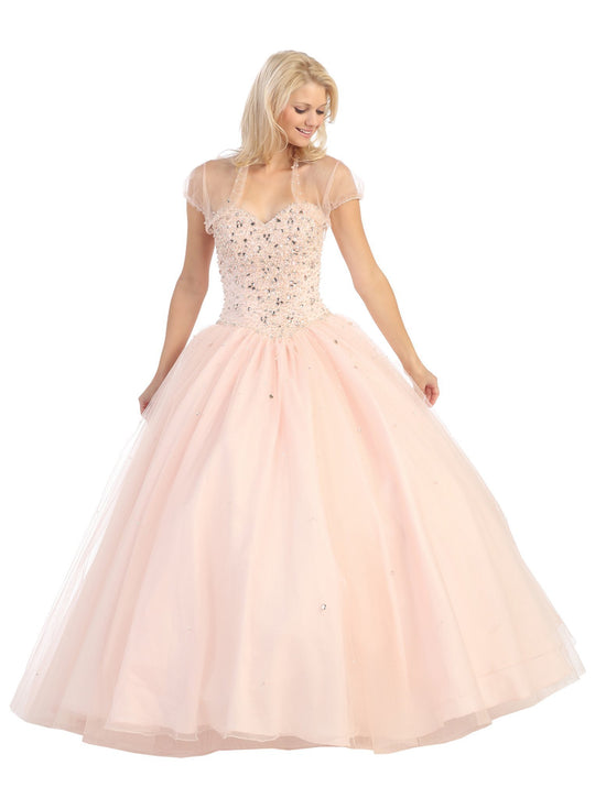 Eureka Fashion - Strapless Sweetheart Jewel Crusted Evening Gown