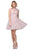 Dancing Queen - 3027 Beaded Lace High Neck A-Line Dress In Pink